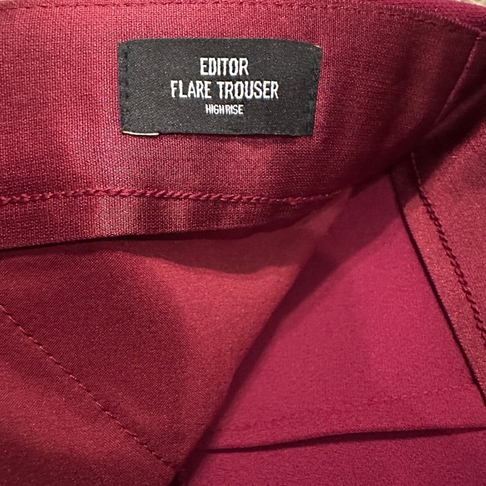 NWT Express Editor High Rise Flare Pants - 4R - Berry - Picture 3 of 14